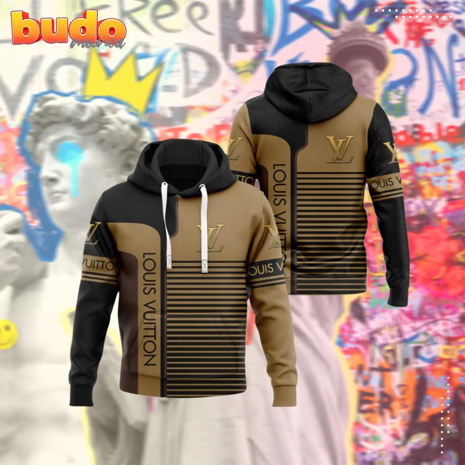 Louis vuitton brown logo fashion luxury brand hoodie for men women - hot new